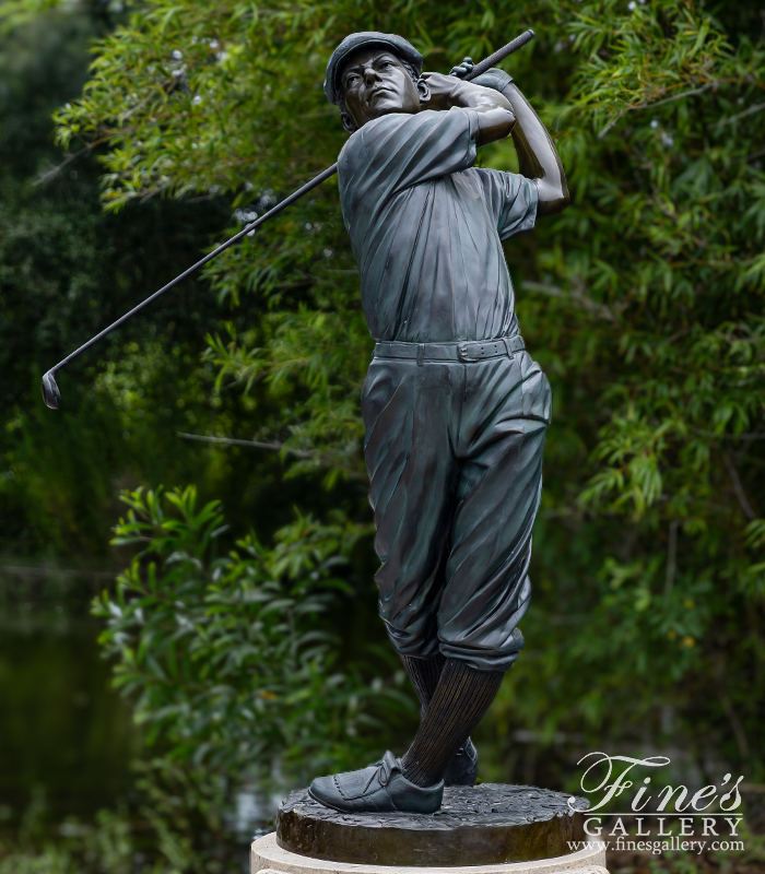 Bronze Statues  - Vintage Tee Off Golfer - BS-117